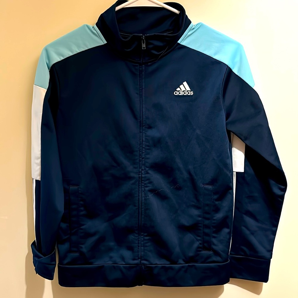 Adidas boys zip up warm up jacket